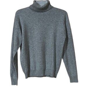 Valerie Stevens Gray Cashmere Turtleneck Sweater NWOT